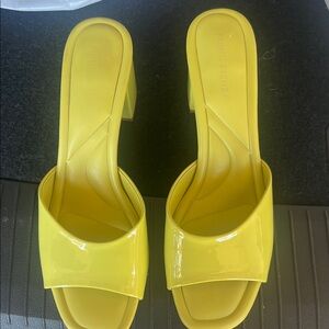 Marc Fisher Bright Yellow Heeled Mules